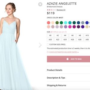 Azazie Angelette Dress| Color- MIST